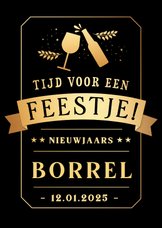 Hippe uitnodiging zakelijke nieuwjaarsborrel in poster stijl