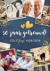 Huwelijksjubileum fotocollage uitnodiging feest 50 jaar 
