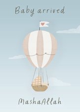 Islamitische felicitatie geboorte met luchtballon