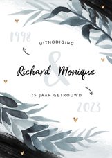 Jubileumfeest uitnodiging 25 jaar tuinfeest stijlvol hartjes