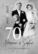 Jubileumfeest uitnodiging 70 jaar platina huwelijk foto