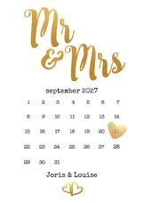 Kalender Mr & Mrs goud - BK