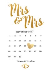 Kalender Mrs & Mrs goud - BK