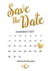 Kalender Save the Date goud - BK
