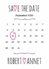 Kalender Save the Date wit- BK
