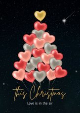 Kerstboom hartjes ballonnen liefde