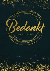 Kerstkaart Bedankt medewerkers met goudspetters