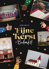 Kerstkaart fijne kerst bedankt duimpjes sterren