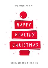 Kerstkaart happy healthy Christmas - goede doel CliniClowns