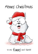 Kerstkaart Hond - Merry Christmas to my furry best friend!