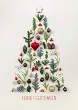 Kerstkaart kerstboom grafisch & natuurlijk