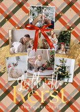 Kerstkaart liefdevolle kerst collage kerstruit goud hartjes