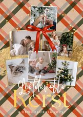 Kerstkaart liefdevolle kerst collage kerstruit goud hartjes