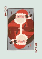 Kerstkaart Santa speelkaart