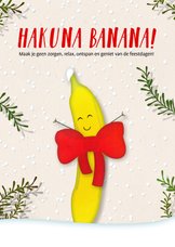 Kerstkaart staand Hakuna Banana!