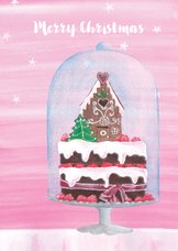 Kerstkaart: Stolp met heerlijk kersttaartje