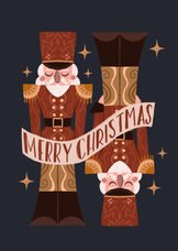Kerstkaart twee geïllustreerde notenkrakers