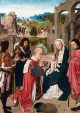 Kerstkaart van Geertgen tot Sint Jans - De aanbidding