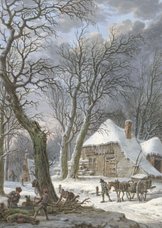 Kerstkaart van Pieter Barbiers, Winterlandschap