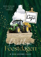 Kerstkaart zakelijk kerstboom foto logo sterren goudlook