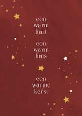 Kerstkaart zakelijk warm hart warm huis warme kerst