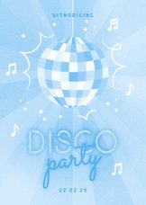 Kinderfeestje disco party met neon tekst en discobal