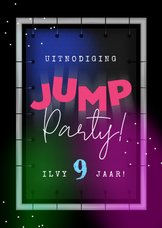 Kinderfeestje jump trampoline neon feestje