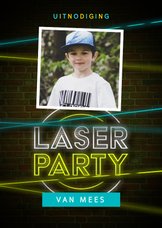 Kinderfeestje lasergamen jongen stoer foto laser