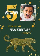 Kinderfeestje leopard goudlook met foto en spetters