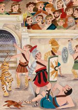 Kinderkaart Gladiators met tijger in de Arena 