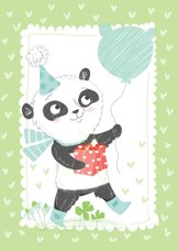 Kinderkaart panda-geluk