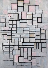 Kunstkaart van Piet Mondriaan. Compositie IV