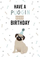 Leuke verjaardagskaart have a puggin good birthday hondje