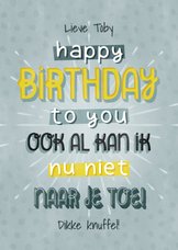Leuke verjaardagskaart met typografie Happy birthday to you