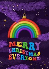 LGBTQ kerstkaart regenboog merry christmas kerstbal