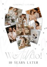 Liefdevolle uitnodiging jubileum huwelijk collage hart