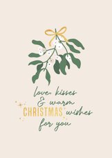 Love, kisses and warm christmas wishes - kerstkaart