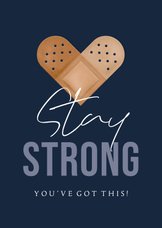 Moderne beterschapskaart ‘Stay Strong’ pleister hart