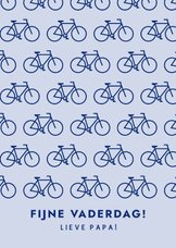 Moderne vaderdagkaart met fietsjes in lichtblauw