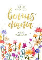 Moederdagkaart bloemen bonus mama fijne moederdag