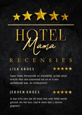 Moederdagkaart HOTEL MAMA vijf sterren recensies
