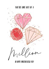 Moederdagkaart met mooie quote en geïllustreerde diamanten