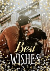 Nieuwjaarskaart confetti grote foto Best Wishes