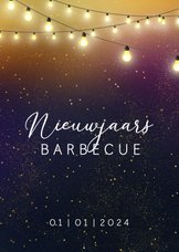 Nieuwjaarskaart een uitnodiging voor een barbecue