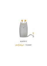 Nieuwjaarskaart kat happy meow year