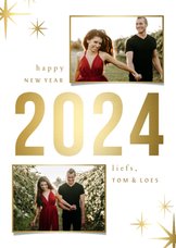 Nieuwjaarskaart sparkle '2024' 2 foto's