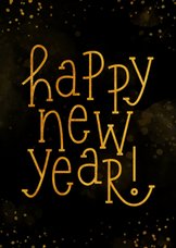 Nieuwjaarskaart speelse typografie Happy New Year