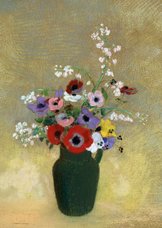 Odilon Redon. Groene vaas met bloemen