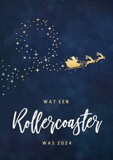 Originele kerstkaart - rollercoaster jaar 2024