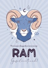 Ram horoscoop verjaardagskaart spiritueel zodiac